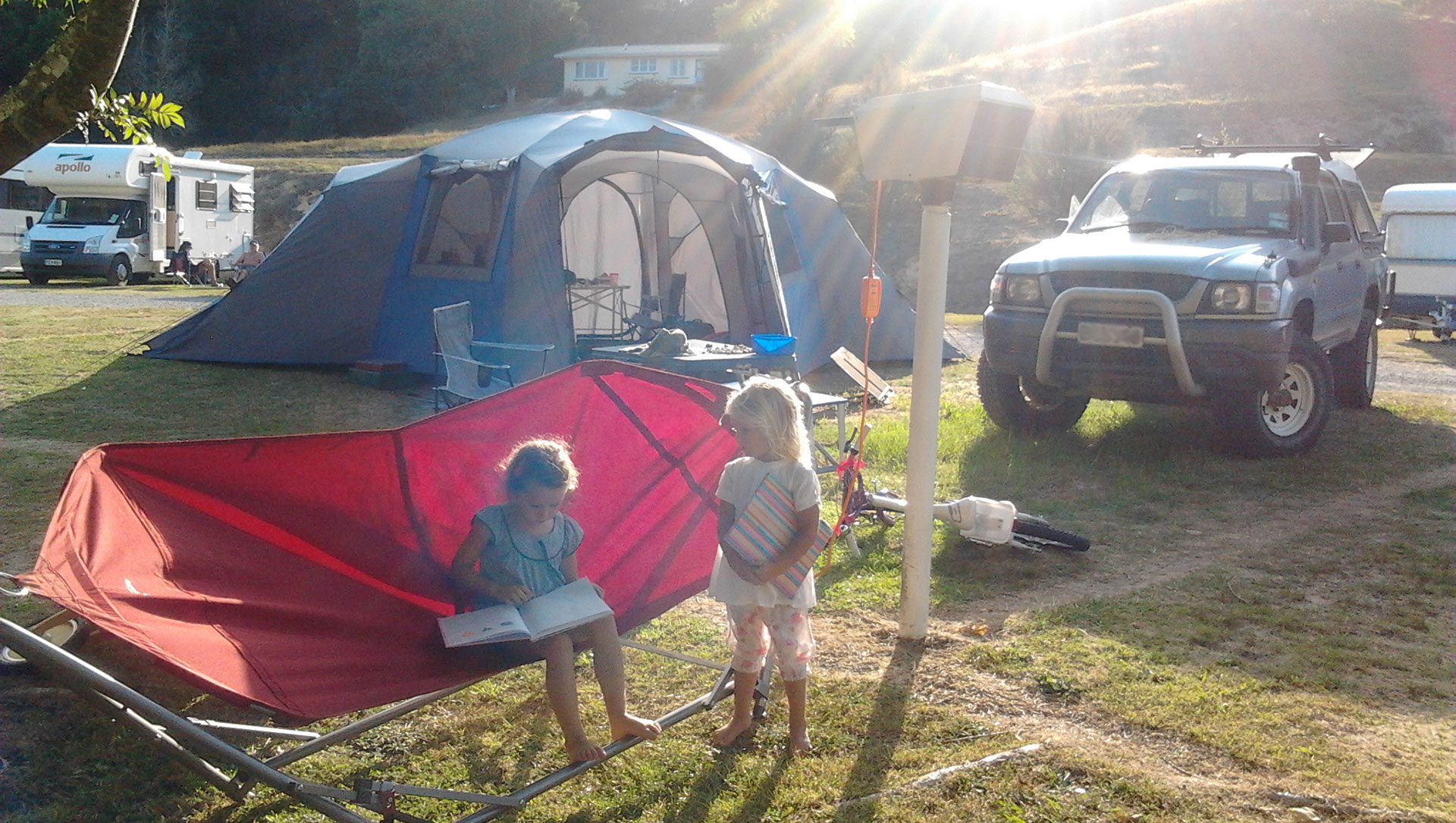 Family camping when it was just us and the girls.  camping at Bethany Park